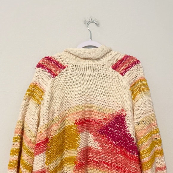 Anthropologie Daily Practice Bethany Chunky Knit Cardigan Sunrise/Sunset Sz XS/S - Picture 8 of 14